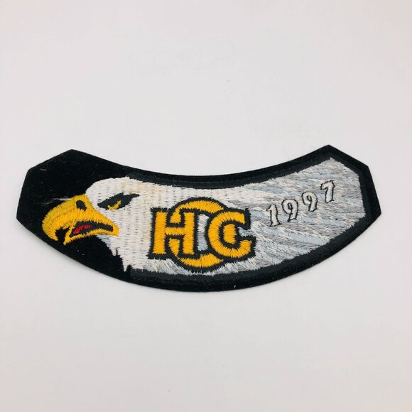 Vintage 1997 Harley-Davidson HOG Eagle Head Rocker Patch New Unused Collectible - Picture 1 of 6